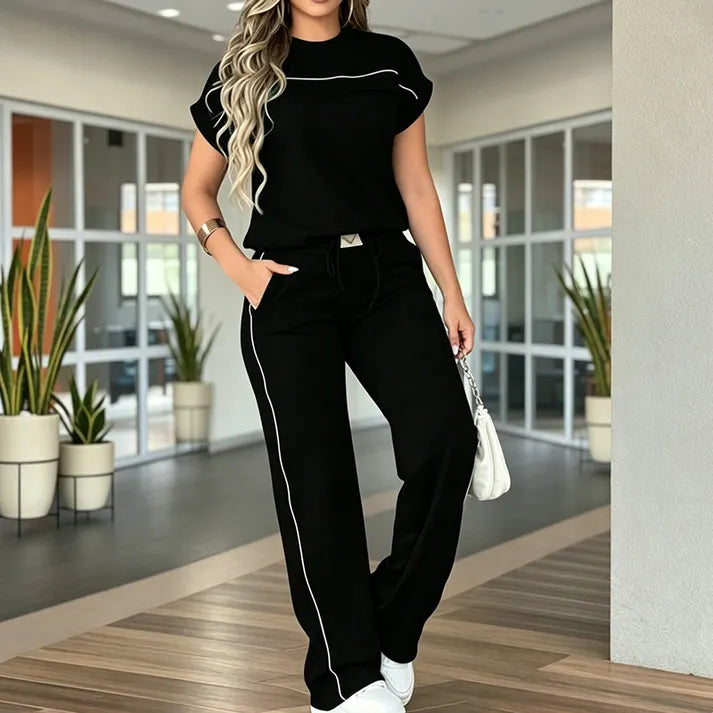 🔥LIMITED TIME 50% OFF!🔥Women's Casual Short Sleeve Top & Wide Leg Pants Set