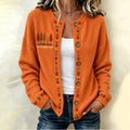 Women's Fall Halloween 'fall Is My Favorite Color' Pattern Knit Cardigan