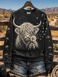 Women's Highland Denim Print Sweatshirt