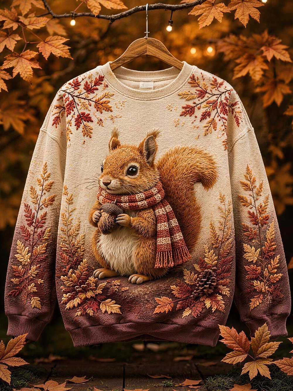 Women's Autumn Animal Print Crew Neck Long-Sleeve T-Shirt