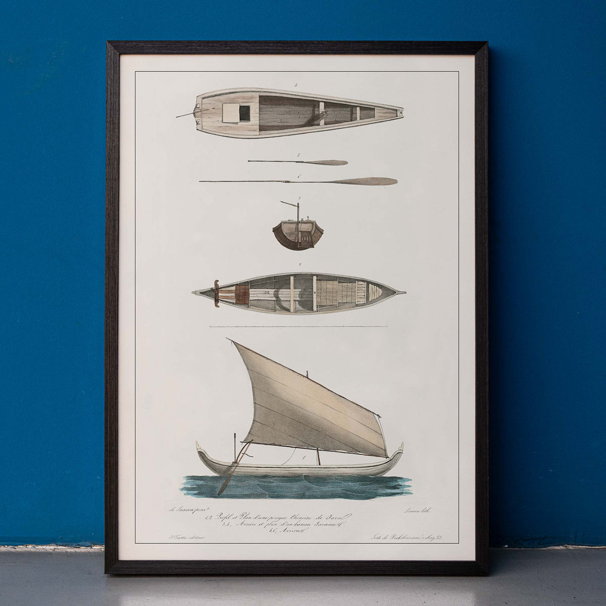 Bateaux chinois et javanais Poster by Moryarty - Oil Painting canvas print