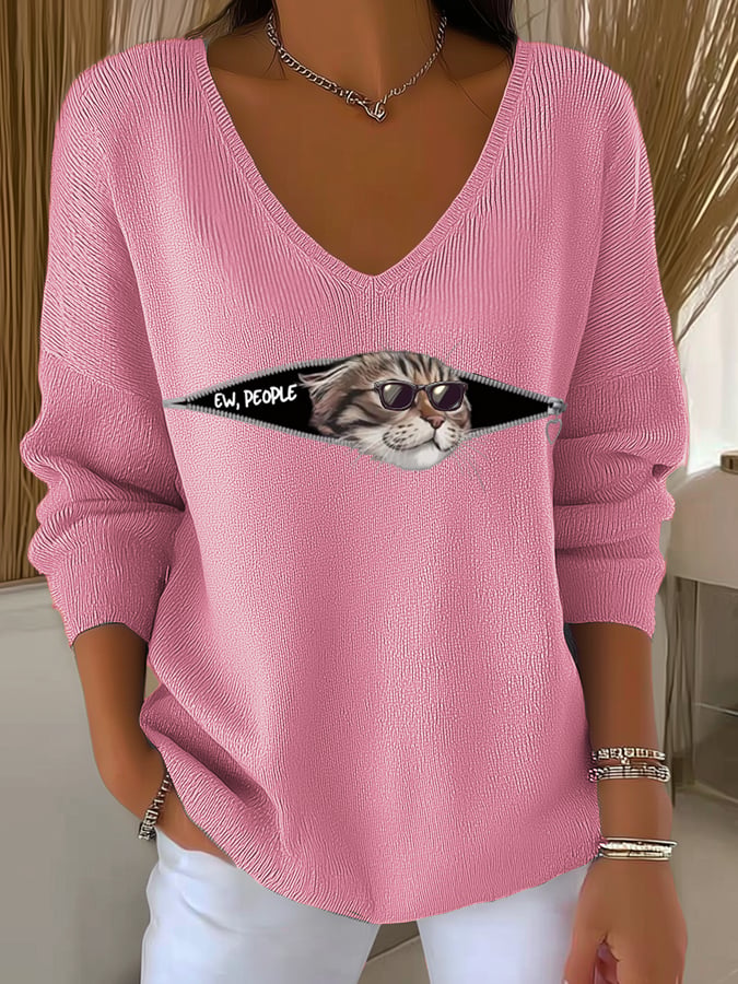 Women's Ew People Casual knitted Top