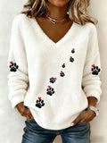 Women's Heart And Paw Flannel Top