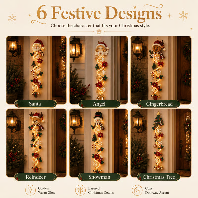 ⏳ Last day! 49% OFF – 🎅MerryCascade Glowing Christmas Door Hanger