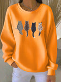 Women's Cute Cat Print Long Sleeve Top