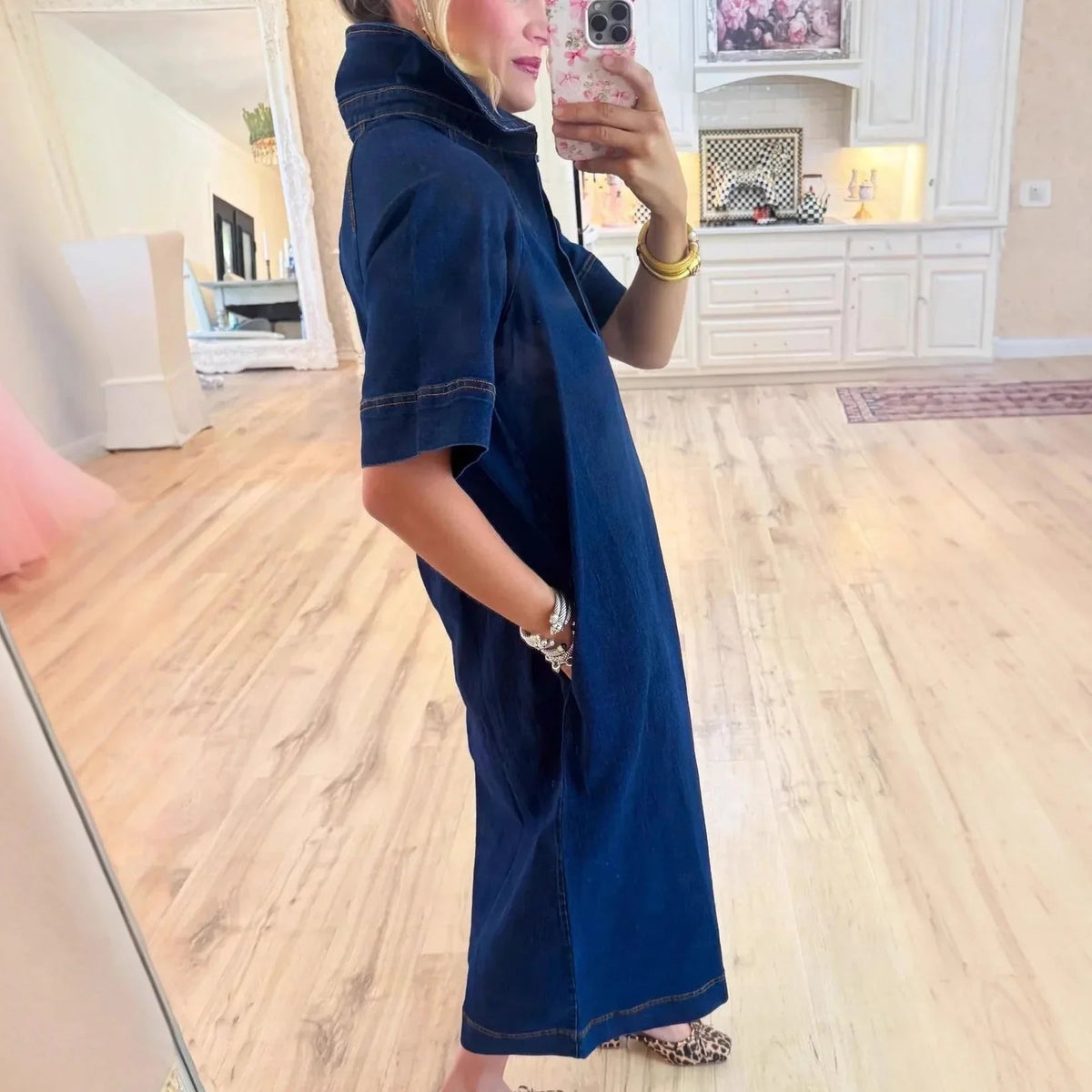 NyraTM Denim Dress with a Clean Design and Lightweight Fit