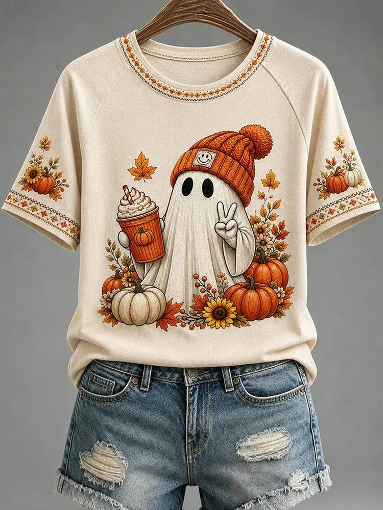 Women's Fall Funny Casual Graphic Print T-shirt