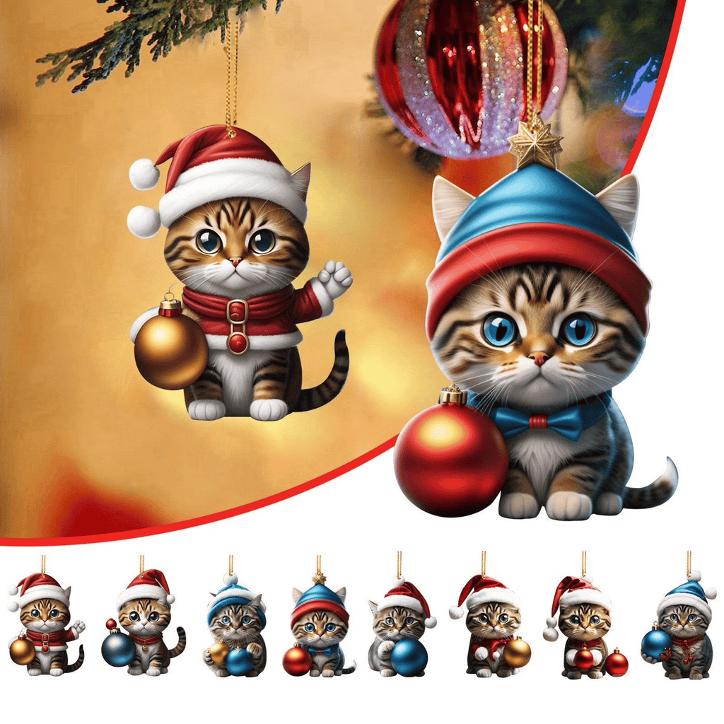 2026 Cats Advent Calendar, Advent Calendar 2026, Countdown for Cats Christmas 24 Days Christmas Advent Calendar with Hanging Decoration for Cats in 2D Acrylic(2D Acrylic Flat)