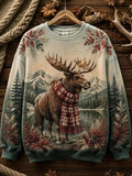 Women's Autumn Animal Print Crew Neck Long-Sleeve T-Shirt