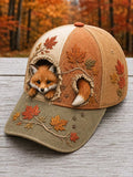 Unisex Fall Fox Printed Hat