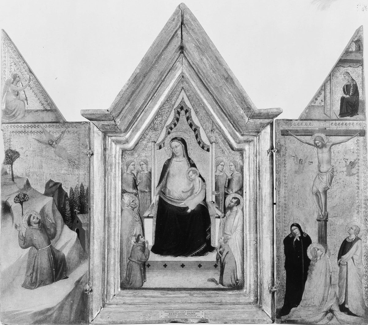 Madonna and Child Enthroned with Saints by Bernardo Daddi - Tempera canvas print