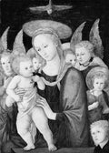 Madonna and Child with the Infant Saint John the Baptist and Angels by Master called Pseudo-Pier Francesco Fiorentino - Tempera canvas print