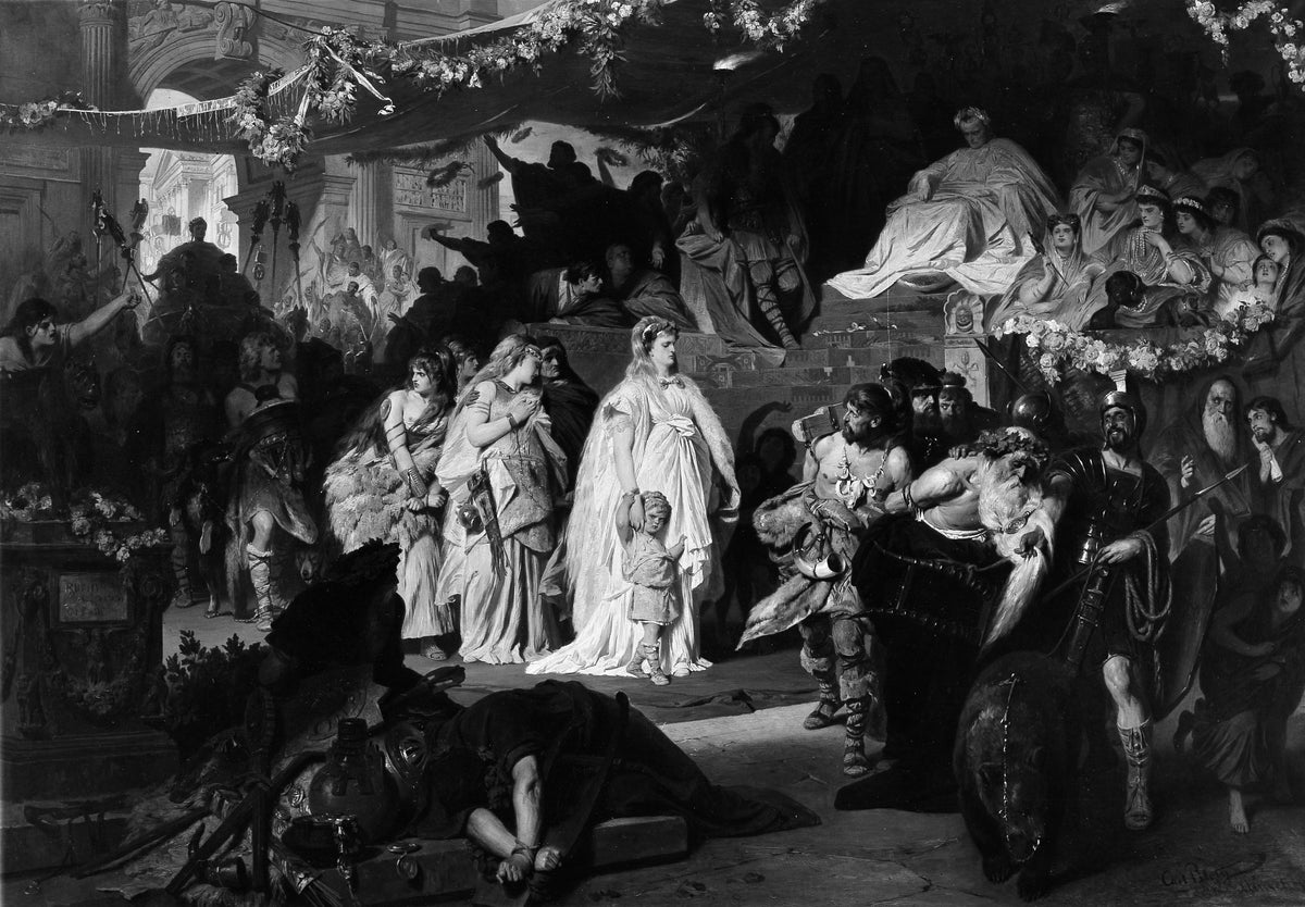 Thusnelda at the Triumphal Entry of Germanicus into Rome by Karl Theodor von Piloty - Oil Painting canvas print