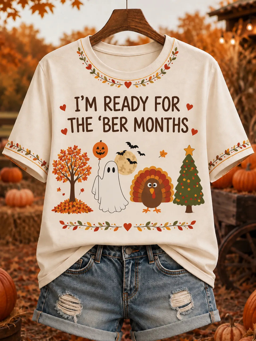 Women's I'm Ready For The 'ber Months Print Short Sleeve T-shirt