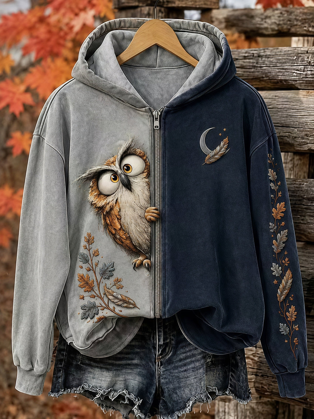 Women's Vintage Animal Print Hoodie