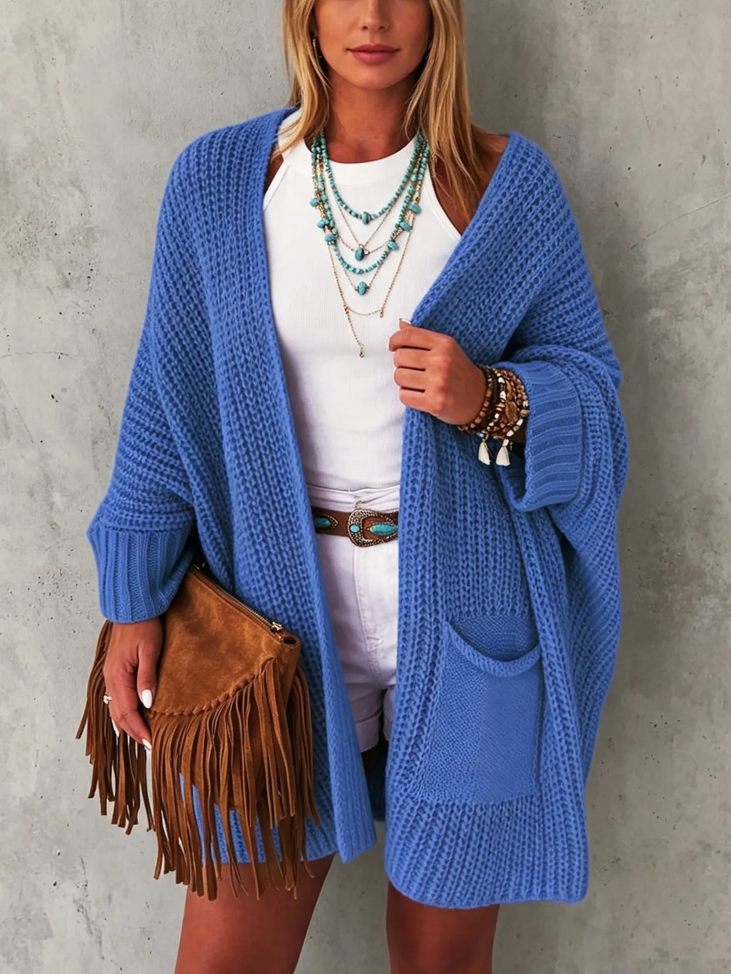 Cozy Casual Oversized Chunky Knit Open Front Cardigan