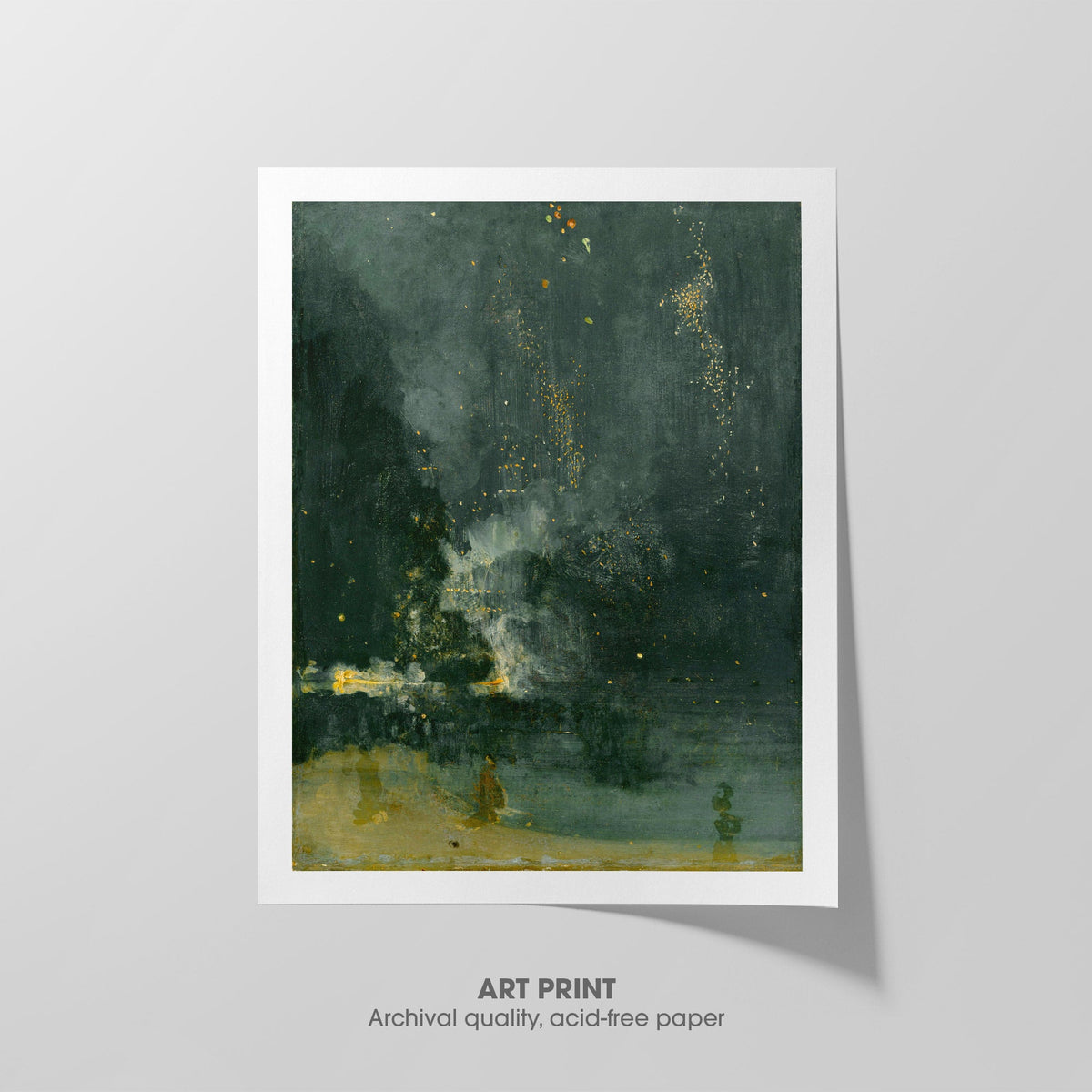 The Falling Rocket  Whistler  Art Print by Without A Frame - Oil Painting canvas print