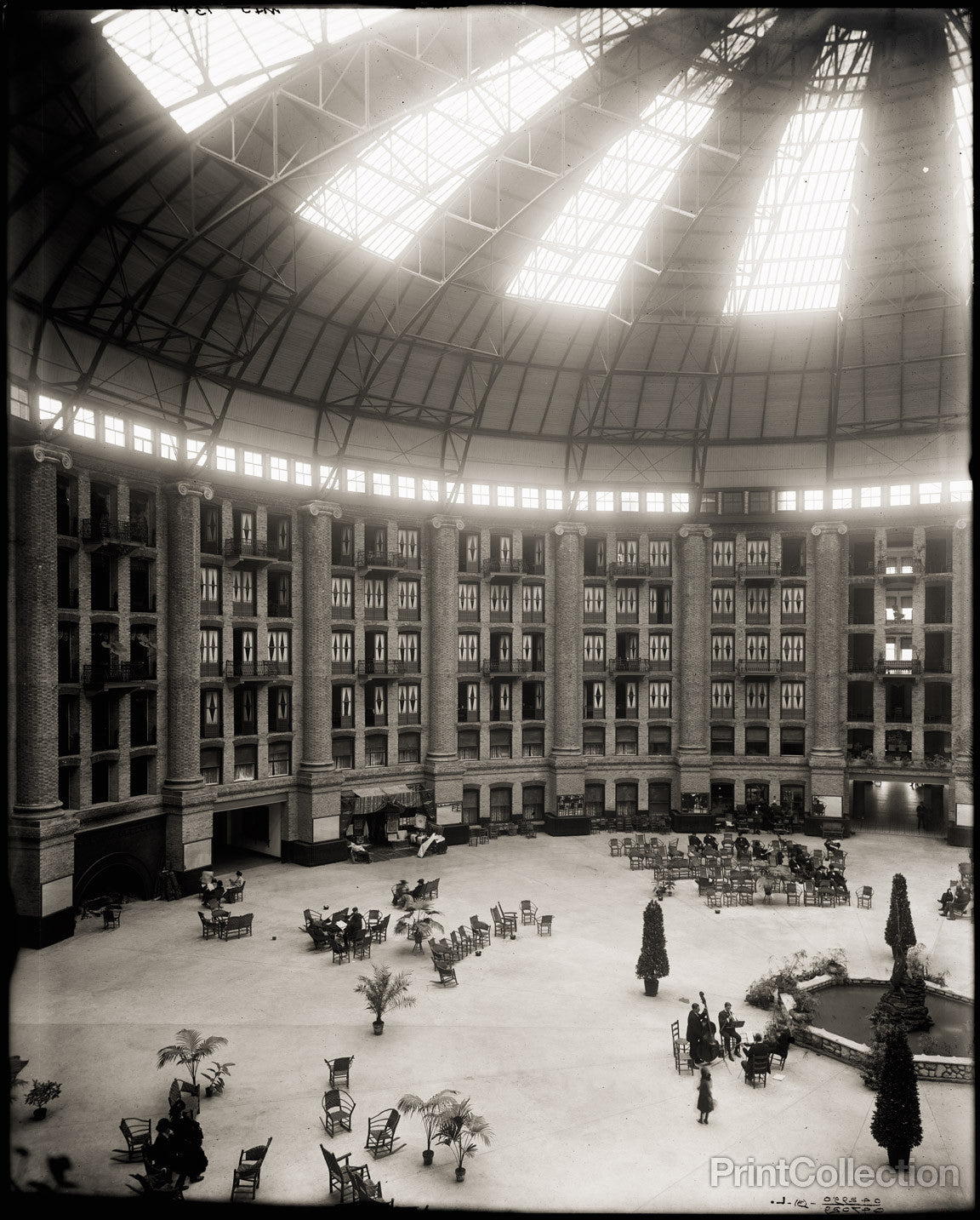 Hotel Atrium, West Baden Strings, Indiana by PrintCollection - Oil Painting canvas print