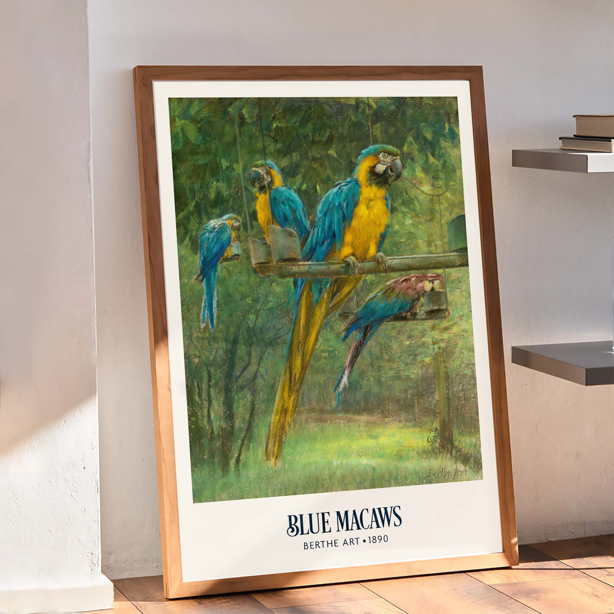 Aras bleus Poster by Moryarty - Oil Painting canvas print