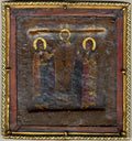 The Christ Child with Saints Boris and Gleb by Russian Painter - Tempera canvas print