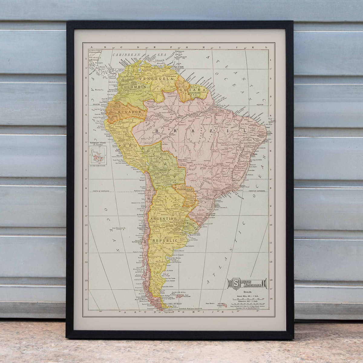 Carte de l'Amrique du Sud 2 Poster by Moryarty - Oil Painting canvas print