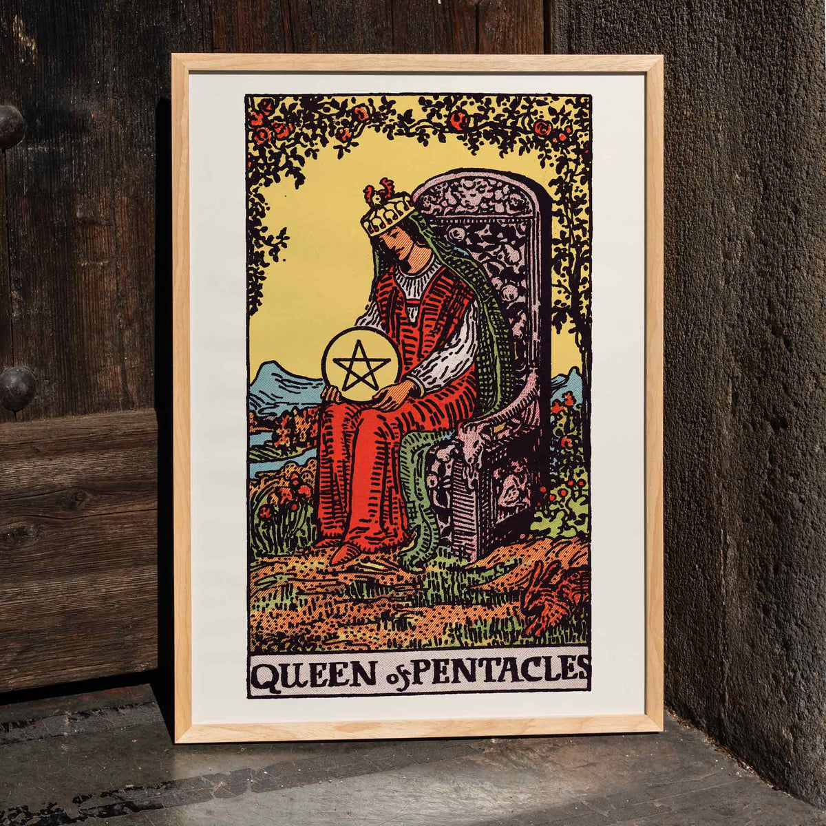 Reine de Pentacles du tarot Poster by Moryarty - Oil Painting canvas print