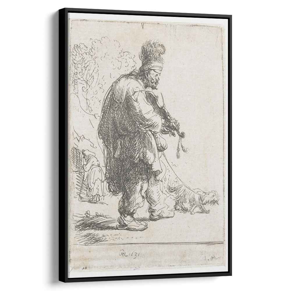 The blind fiddler 1631 by Rembrandt by Rembrandt - Baroque canvas print