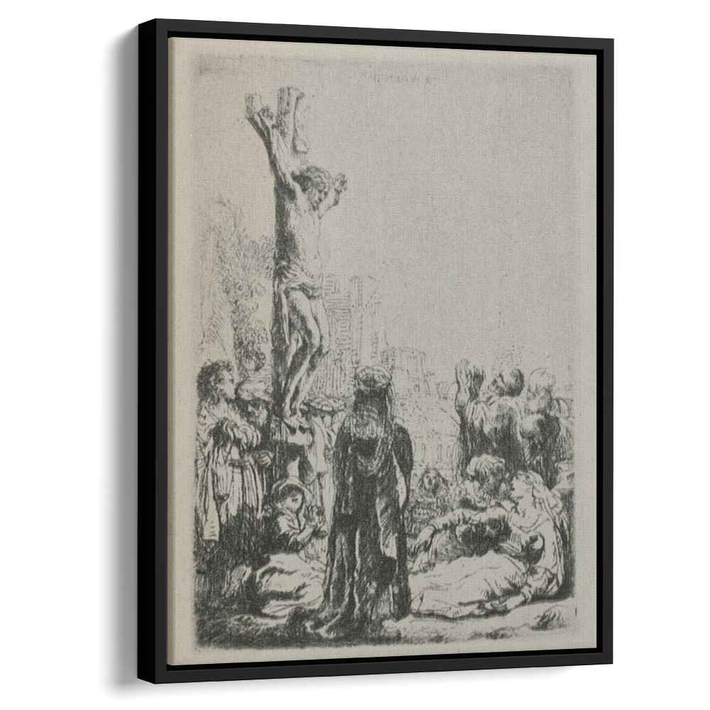 The Crucifixion a Square Small Plate 1634 by Rembrandt by Rembrandt - Baroque canvas print