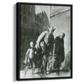 The Displacement of the Travelling Acrobats by Honore Daumier by Honore Daumier - Realist canvas print