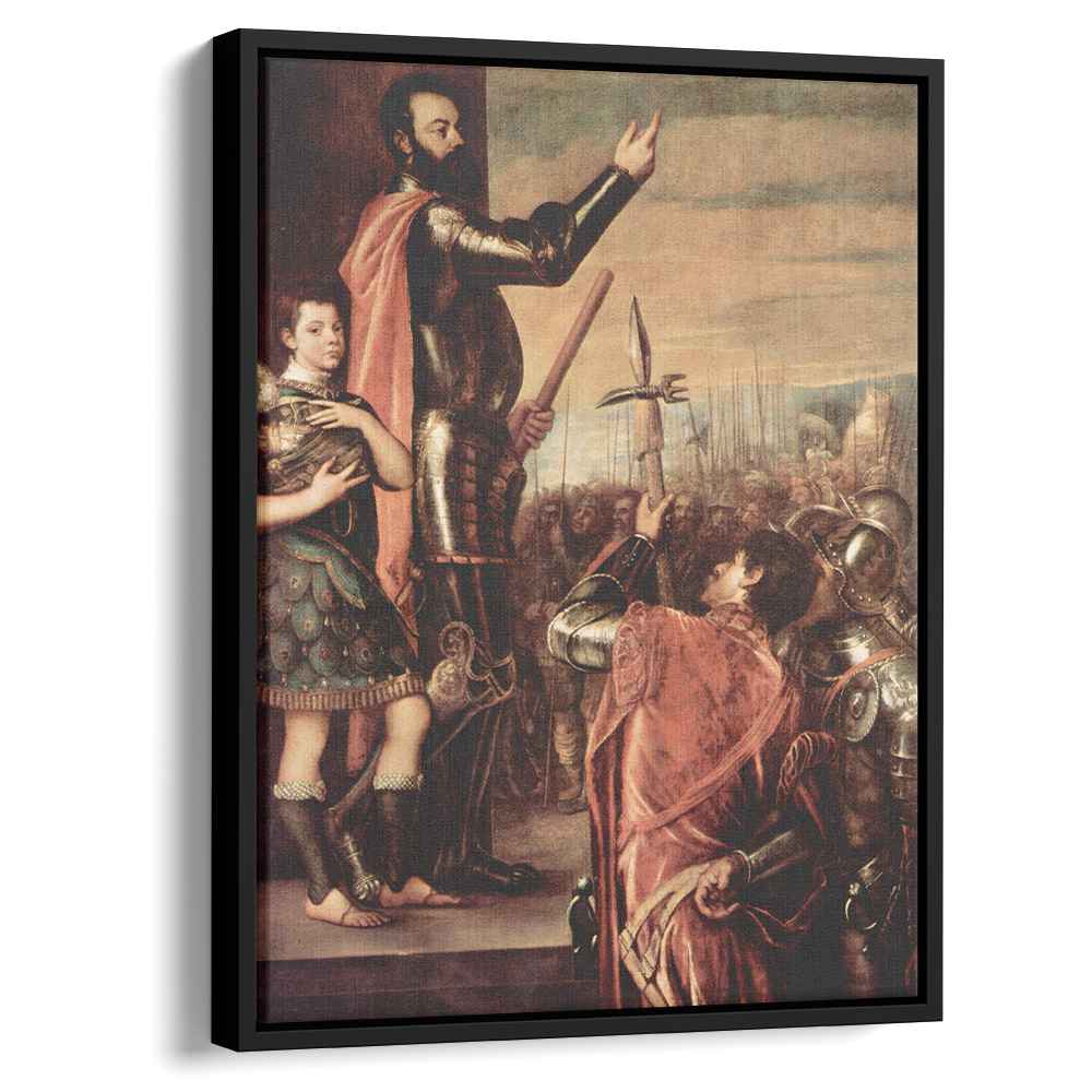 The Marchese del Vasto Addressing his Troops 1541 by Titian by Titian - Renaissance canvas print