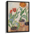 Three Pots of Tulips 1883 by Claude Monet by Claude Monet - Impressionist canvas print