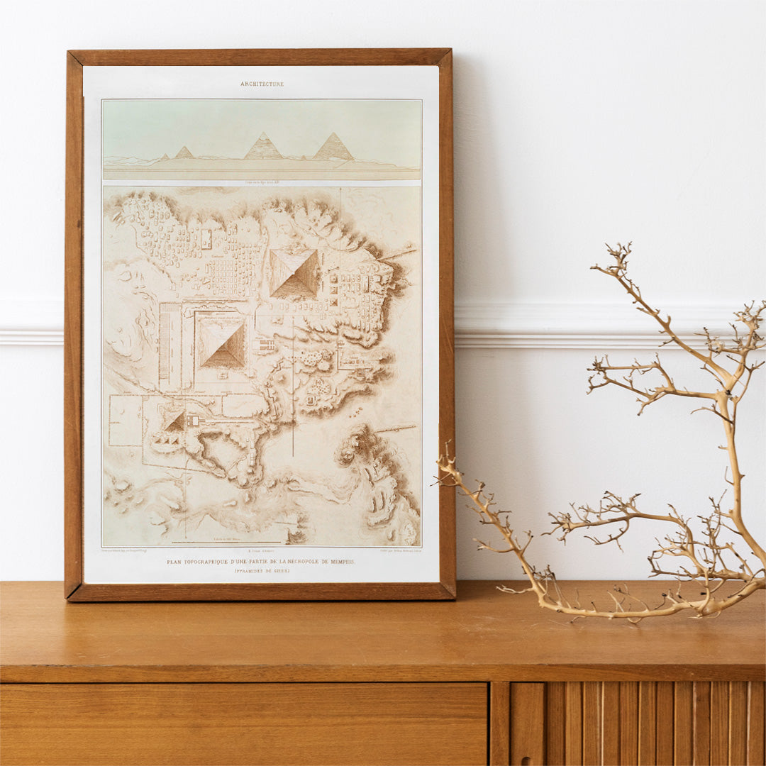 Carte topographique de la ncropole memphite Poster by Moryarty - Oil Painting canvas print