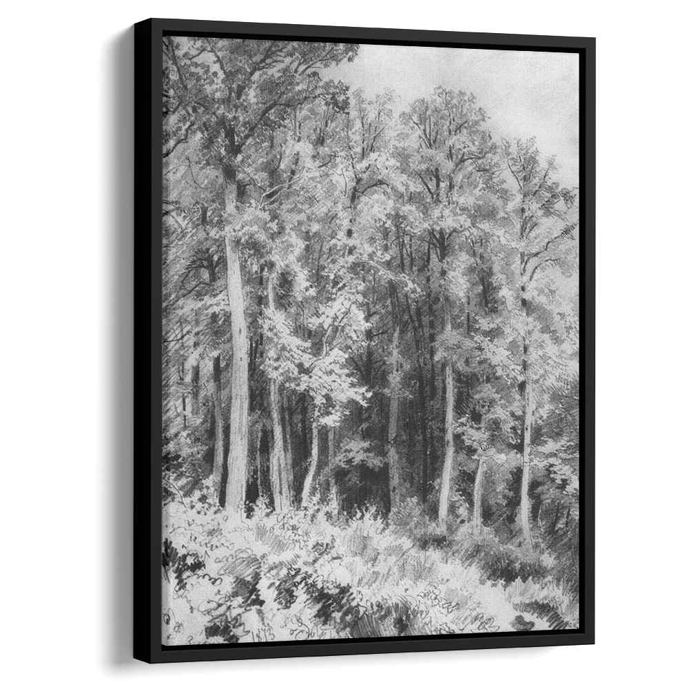 Trees. Kozlovka-Zaseka 1873 by Ivan Shishkin by Ivan Shishkin - Russian Realist canvas print