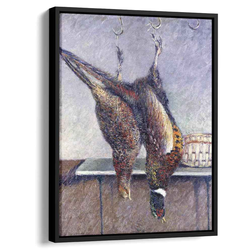 Two Hanging Pheasants 1882 by Gustave Caillebotte by Gustave Caillebotte - Impressionist canvas print