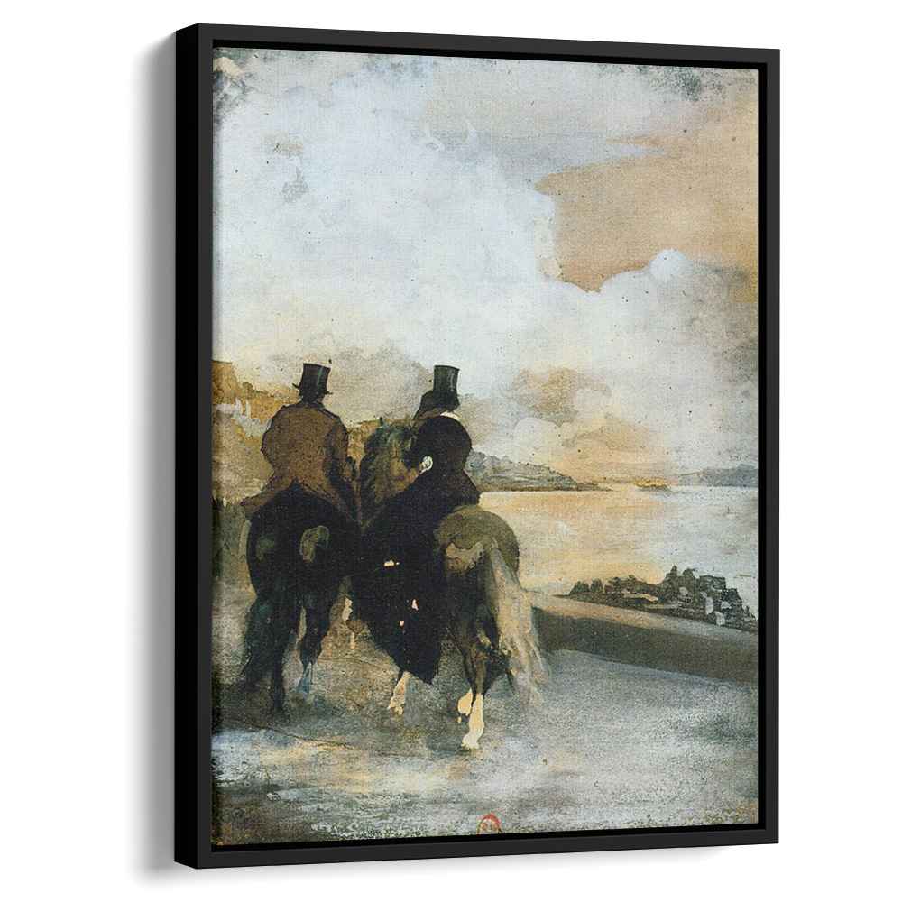 Two Riders by a Lake 1861 by Edgar Degas by Edgar Degas - Impressionist canvas print