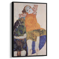 Two Seated Girls 1911 by Egon Schiele by Egon Schiele - Expressionist canvas print