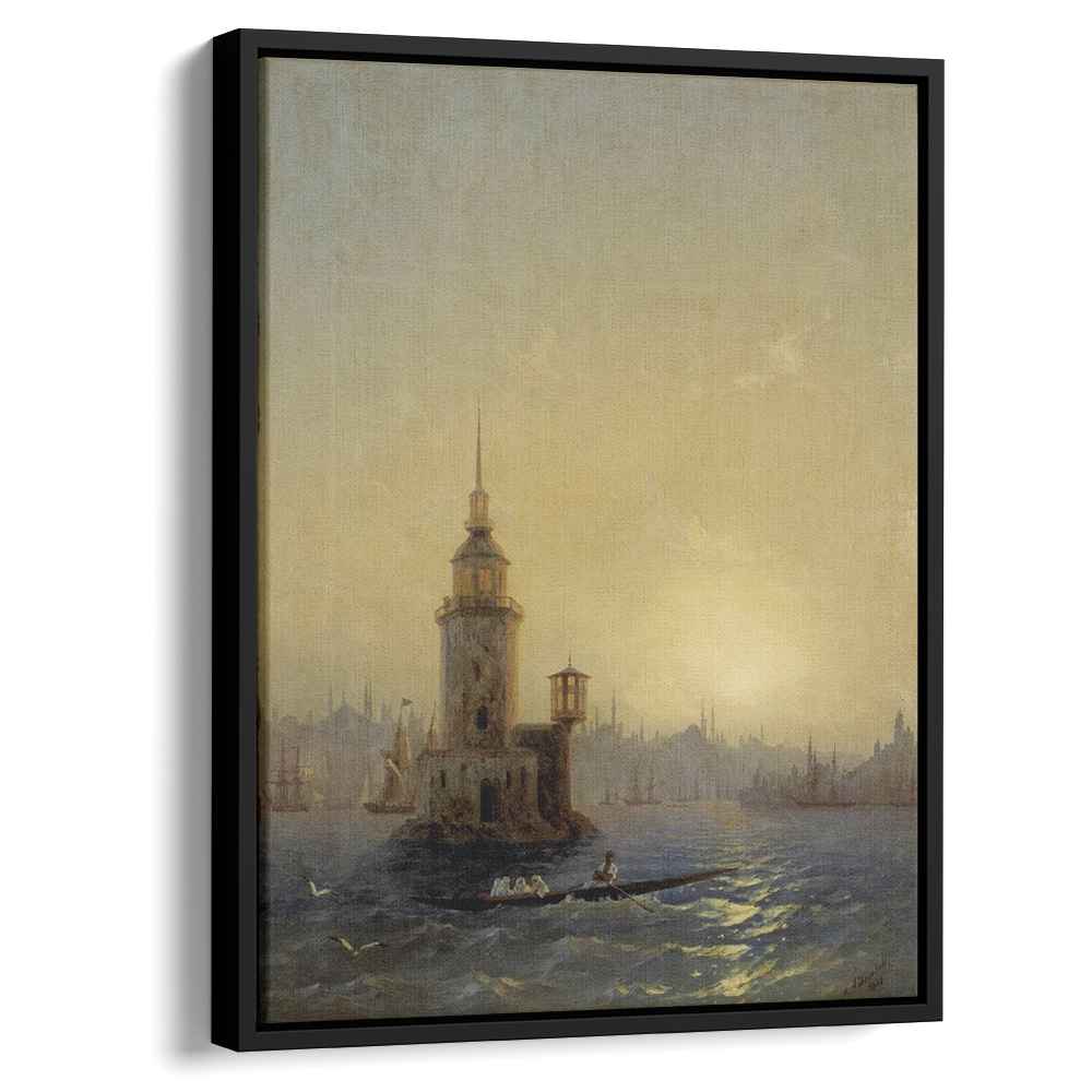 View of Leandrovsk tower in Constantinople 1848 by Ivan Aivazovsky by Ivan Aivazovsky - Oil Painting canvas print