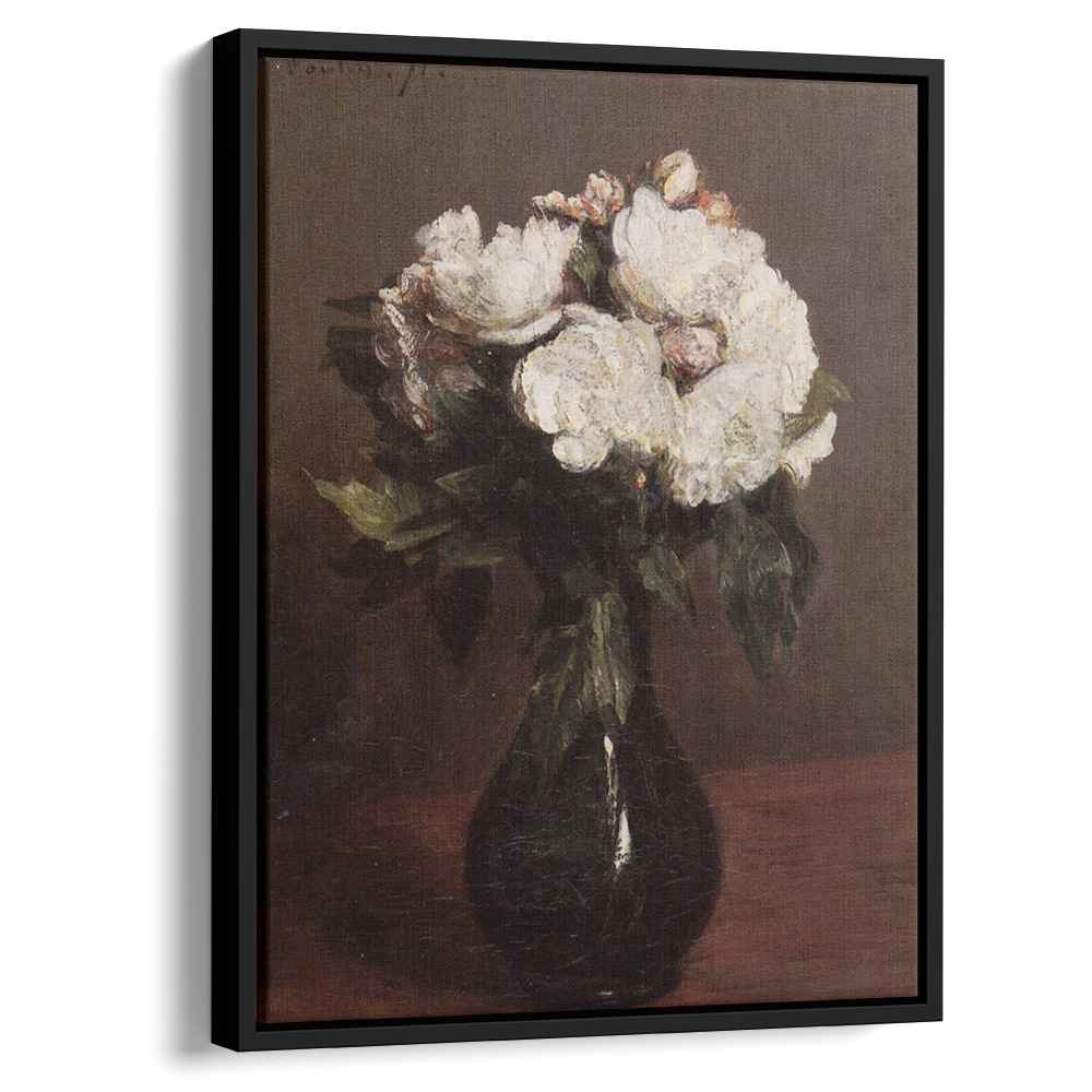 White Roses in a Green Vase 1871 by Henri Fantin-Latour by Henri Fantin-Latour - Realist canvas print