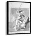 Woman battered with a cane 1797 by Francisco Goya by Francisco Goya - Romantic canvas print