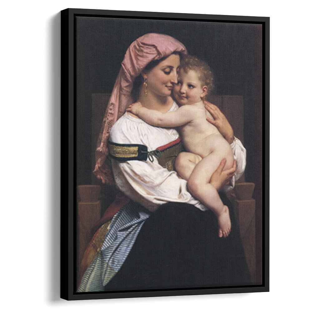 Woman of Cervara and her child 1861 by William-Adolphe Bouguereau by William-Adolphe Bouguereau - Academic canvas print