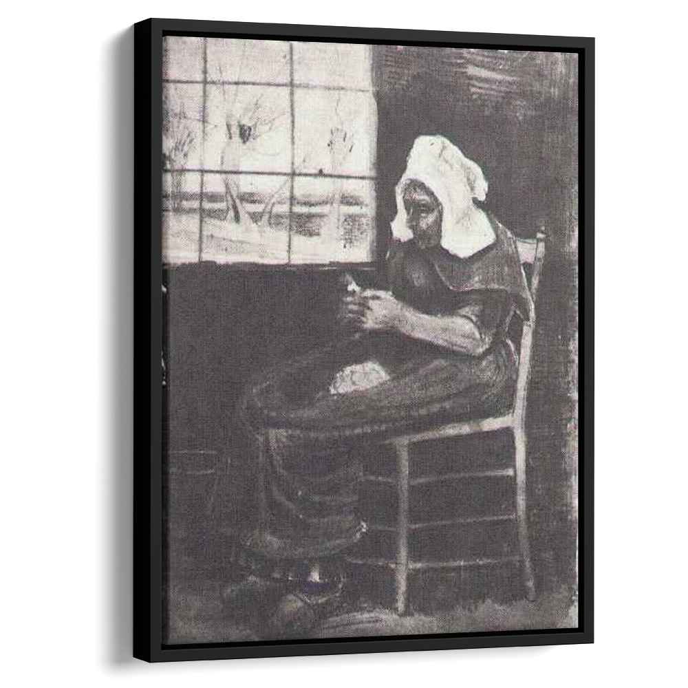 Woman Peeling Potatoes near a Window 1881 by Vincent van Gogh by Vincent van Gogh - Post-Impressionist canvas print