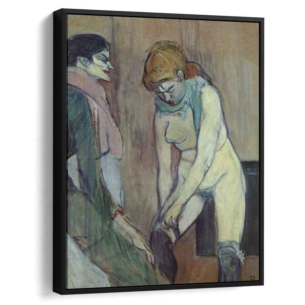 Woman Pulling up Her Stockings 1894 by Henri de Toulouse-Lautrec by Henri de Toulouse-Lautrec - Post-Impressionist canvas print