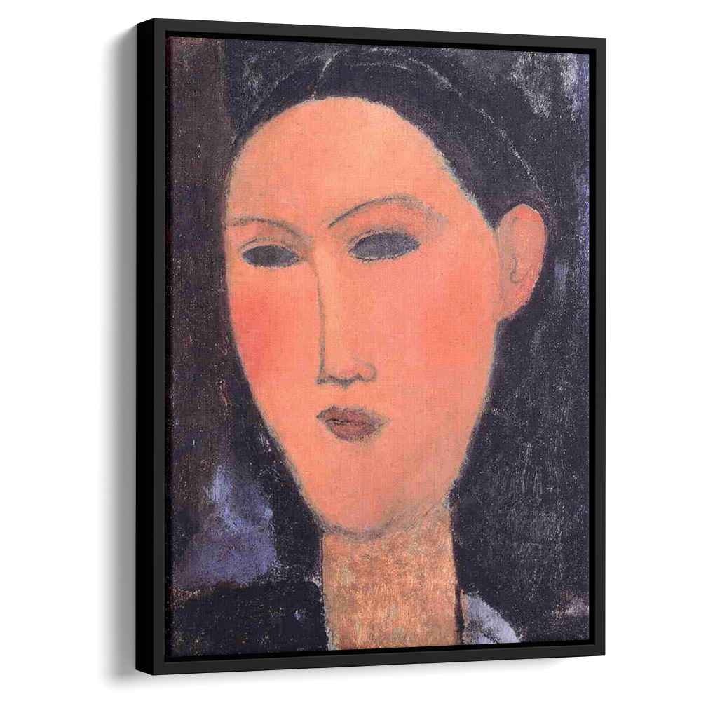 Woman's Head 1915 by Amedeo Modigliani by Amedeo Modigliani - Expressionist canvas print