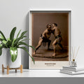 Lutteurs Poster by Moryarty - Oil Painting canvas print