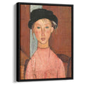 Young Girl in Beret 1918 by Amedeo Modigliani by Amedeo Modigliani - Expressionist canvas print