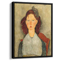 Young Girl Seated 1918 by Amedeo Modigliani by Amedeo Modigliani - Expressionist canvas print
