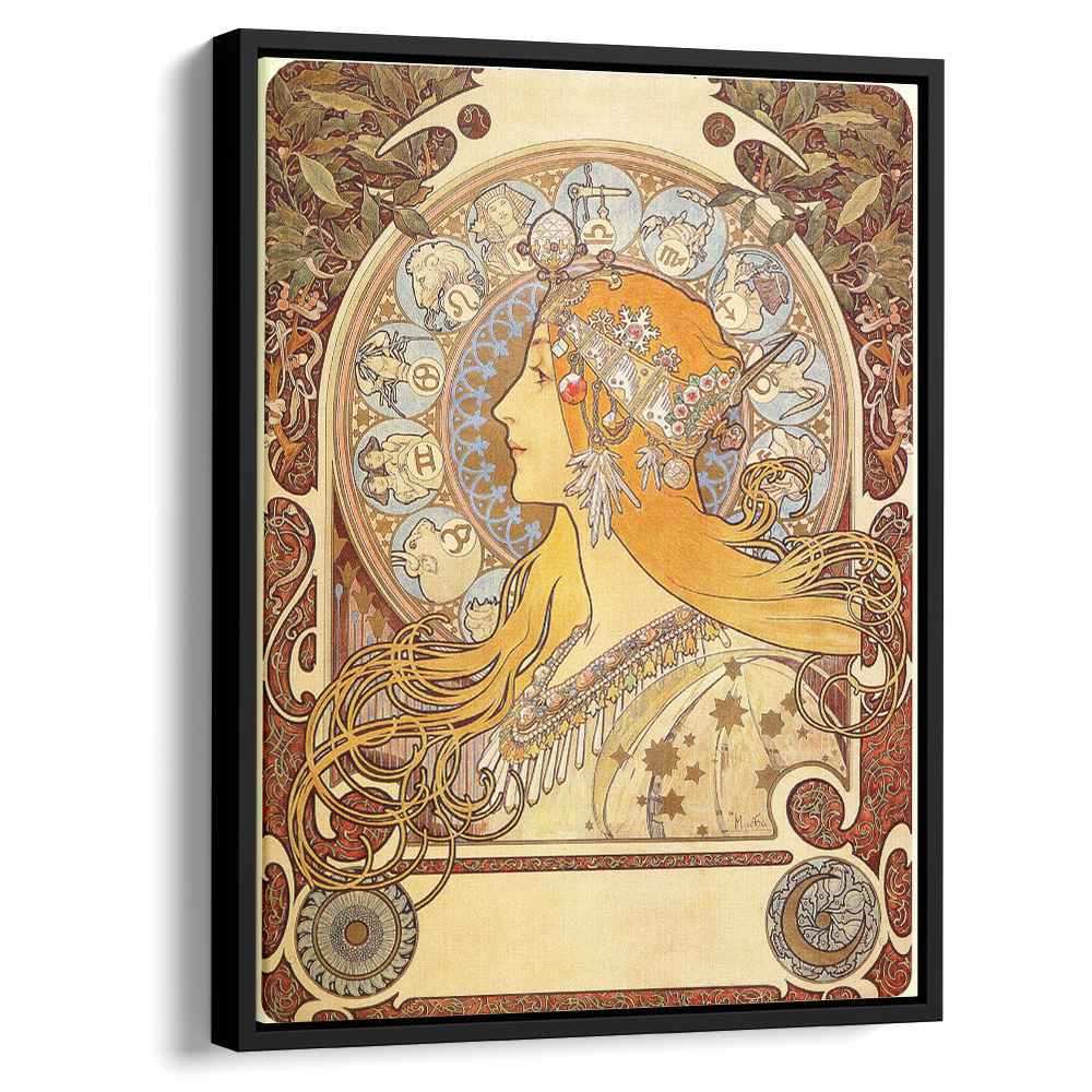 Zodiac 1896 by Alphonse Mucha by Alphonse Mucha - Art Nouveau canvas print